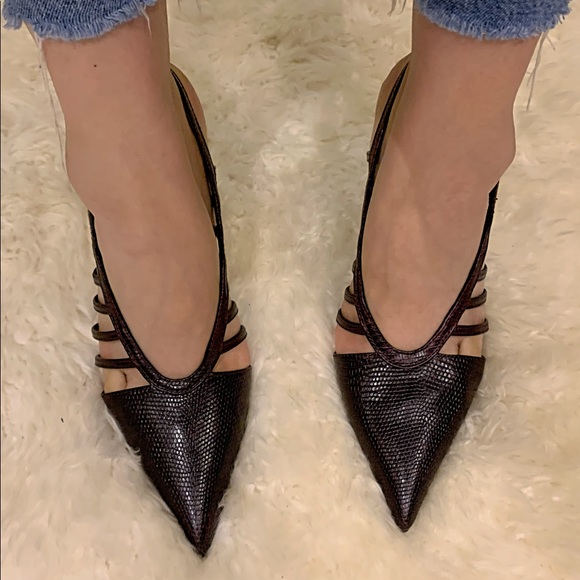 NEW REISS burgundy strap sandal heel - Picture 3 of 6